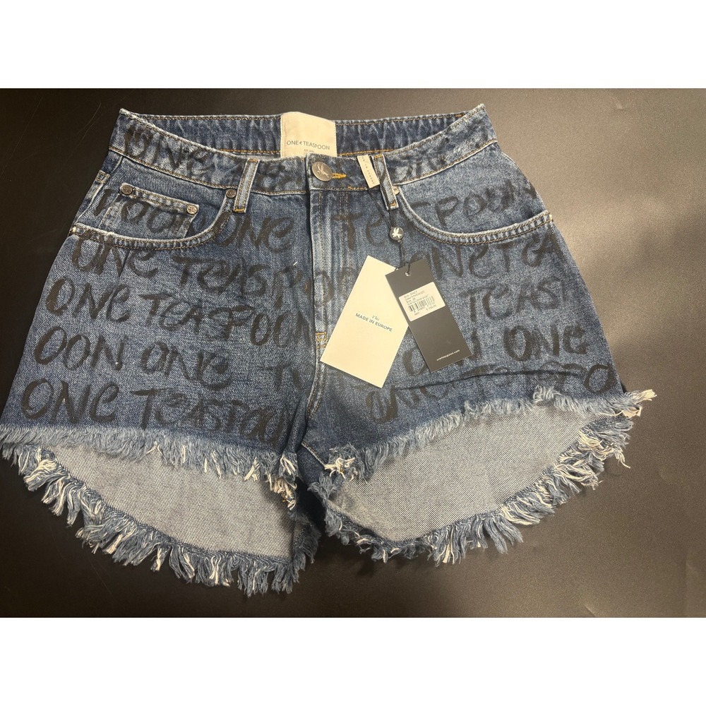 One Teaspoon NWT Bonitas High Waist Denim Shorts Rosewood in Size 28 MSRP $150
